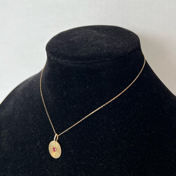 GABI RIELLE 14K Gold Plated Sterling Silver Ruby Heart Pendant Necklace - Picture 13 of 13